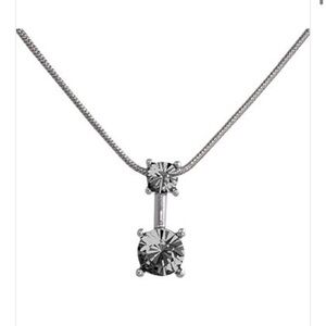 Swarovski Crystals ANNALEECE Necklace Sweet “Black Diamond” Rhodium Pendant